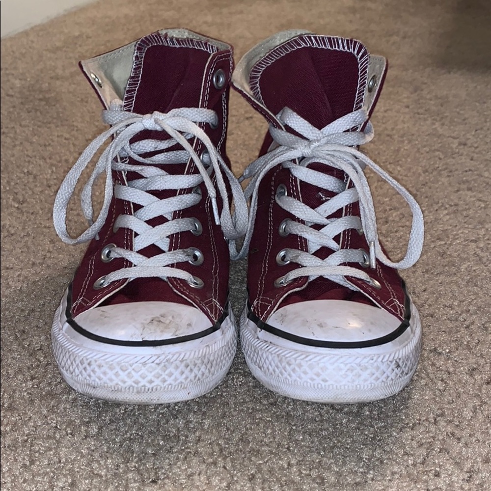 Burgundy High Top Converse